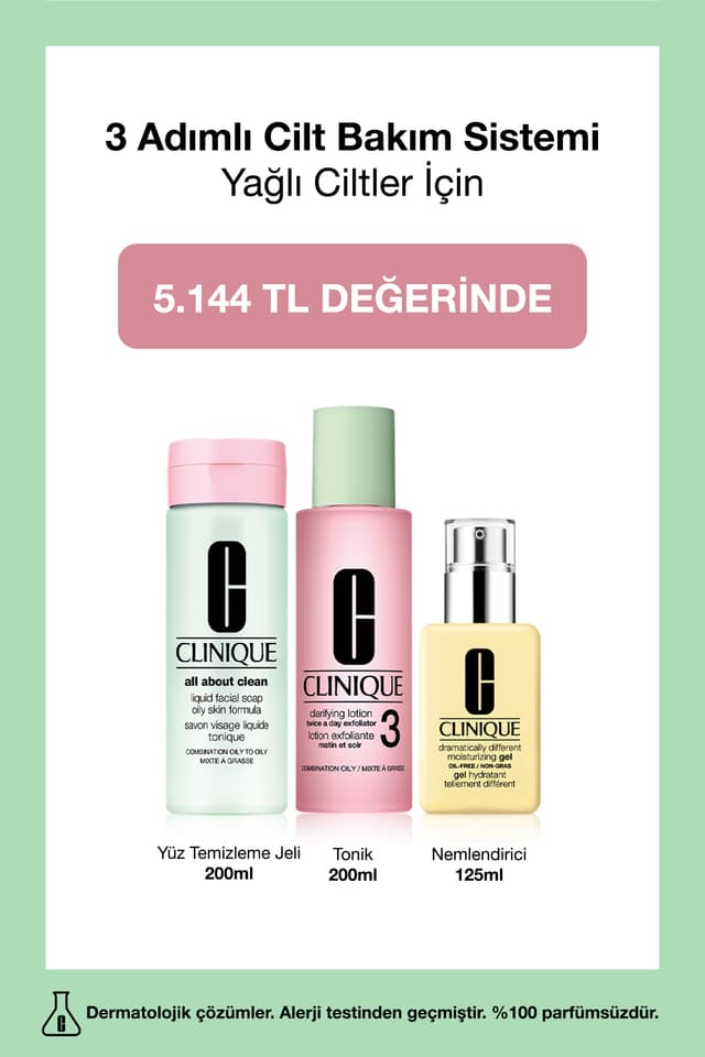 سیستم مراقبت ۳ مرحلهای Clinique پوست چرب ژل 200ml، لوسیون تونیک 200ml، مرطوبکننده 125ml سیستم مراقبت ۳ مرحلهای Clinique پوست چرب ژل 200ml، لوسیون تونیک 200ml، مرطوبکننده 125ml