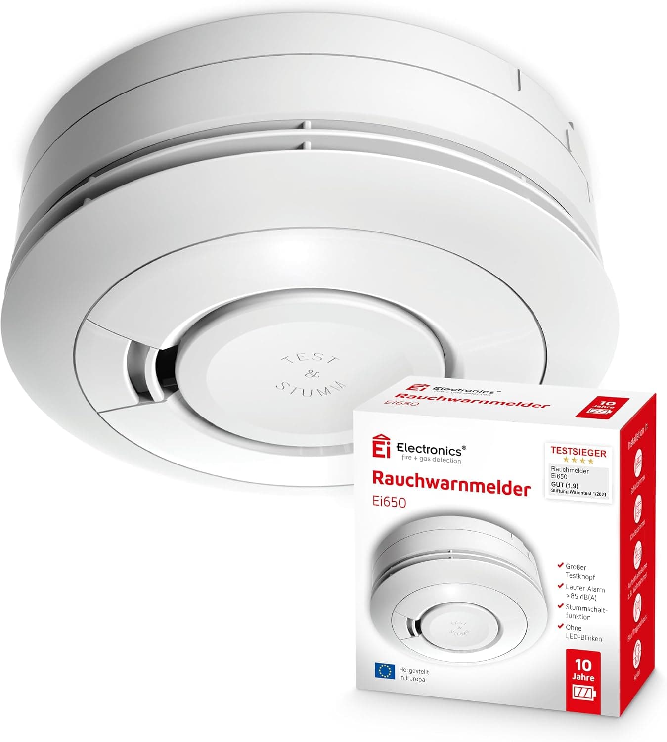 هشداردهنده دود Ei Electronics سفید با عمر ۱۰ ساله مدل Ei650 بسته 1 عددی 3 voltsV هشداردهنده دود Ei Electronics سفید با عمر ۱۰ ساله مدل Ei650 بسته 1 عددی 3 voltsV