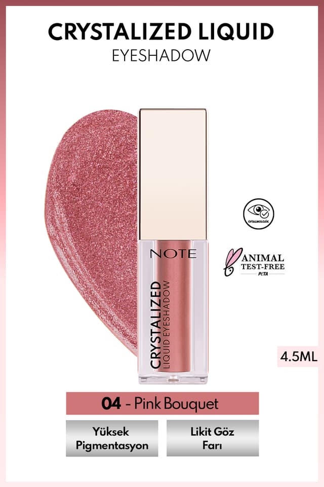 سایه چشم مایع Note Cosmetics Crystalized متالیک دسته گل صورتی مدل 04 سایه چشم مایع Note Cosmetics Crystalized متالیک دسته گل صورتی مدل 04