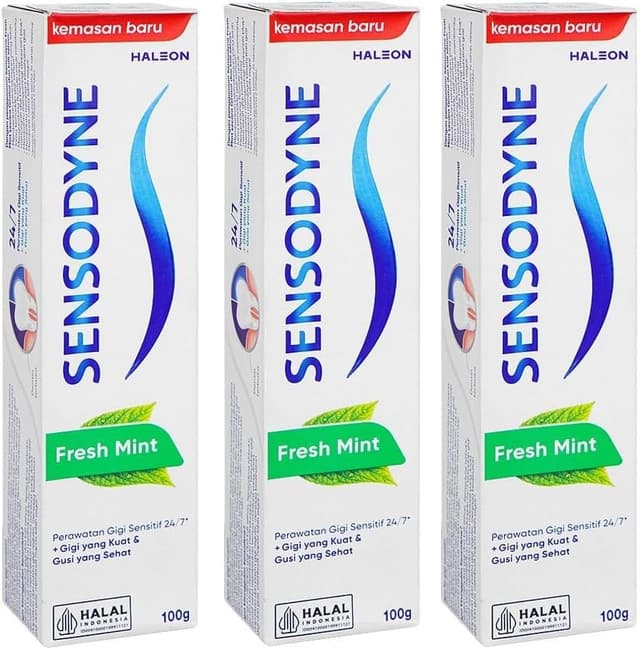 خمیردندان دندانهای حساس Sensodyne با طعم نعناع تازه 100 ml / 3.4 Fl.Oz، بسته 3 عددی خمیردندان دندانهای حساس Sensodyne با طعم نعناع تازه 100 ml / 3.4 Fl.Oz، بسته 3 عددی