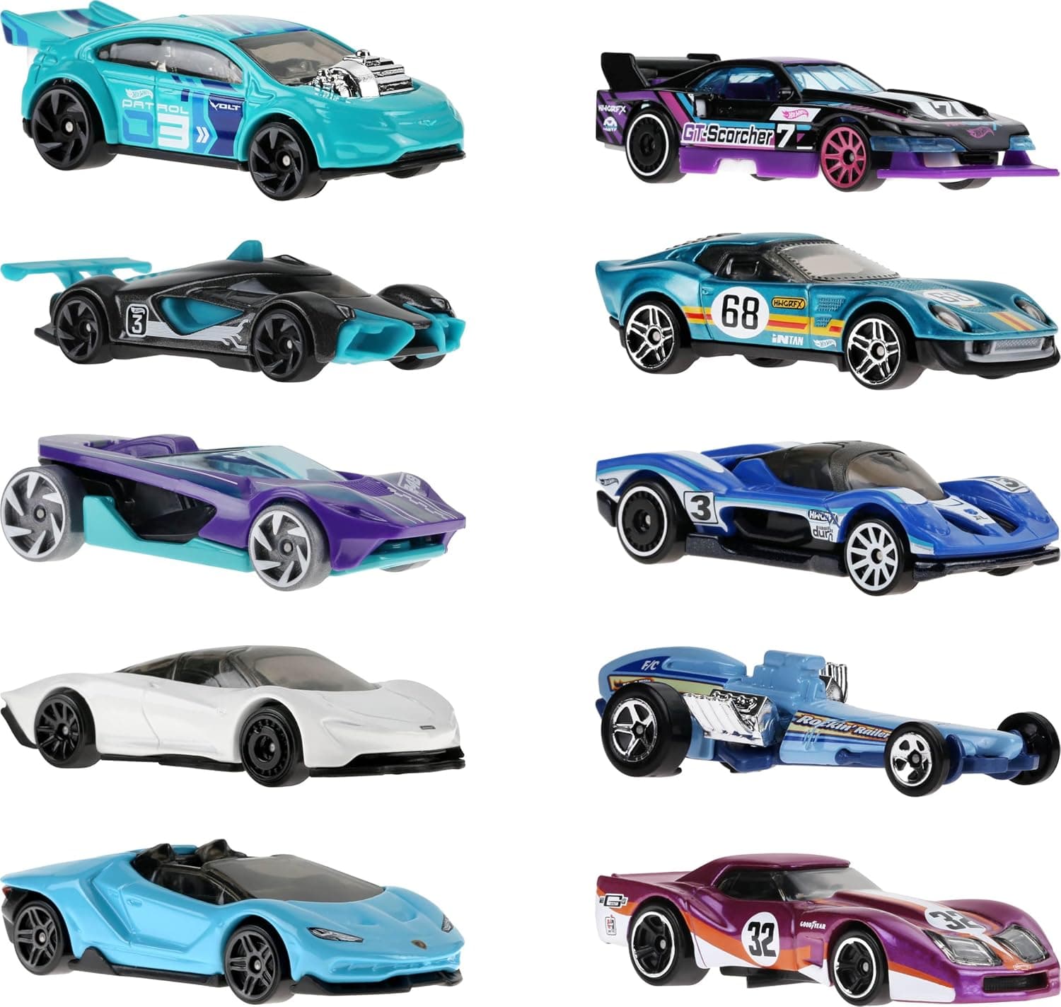 مجموعه ۱۰تایی خودروهای مسابقهای Hot Wheels مجموعه ۱۰تایی خودروهای مسابقهای Hot Wheels