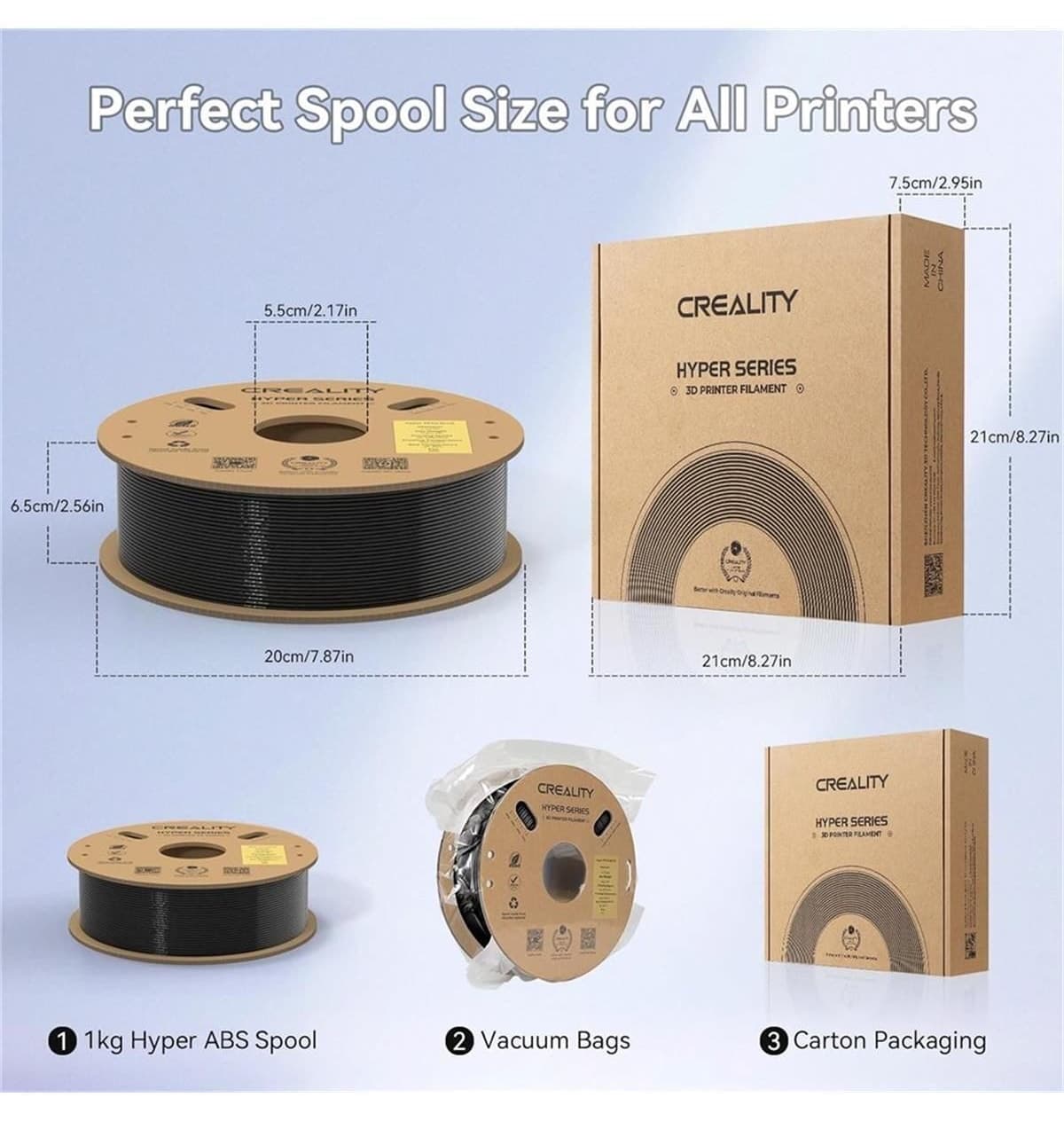 فیلامنت پرینتر سه بعدی Creality Hyper PETG سیاه 1.75 mm 1 kg فیلامنت پرینتر سه بعدی Creality Hyper PETG سیاه 1.75 mm 1 kg