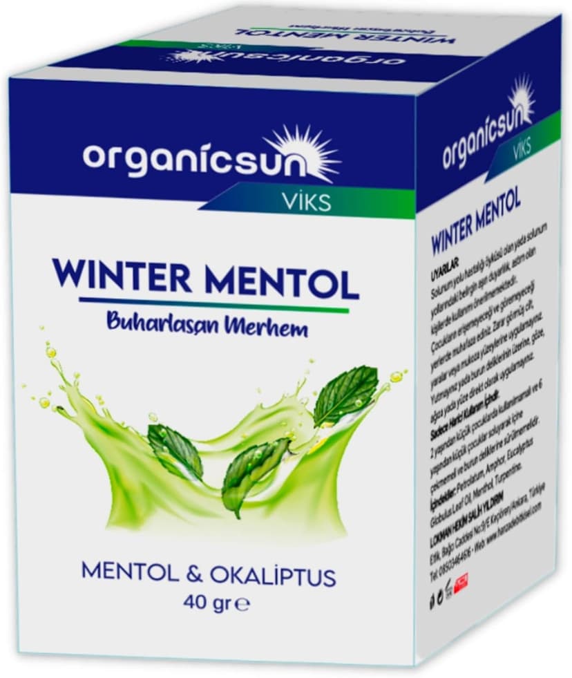 مرهم بخارشونده Organicsun Viks با منتول و اوکالیپتوس Winter Mentol 40 گرم مرهم بخارشونده Organicsun Viks با منتول و اوکالیپتوس Winter Mentol 40 گرم