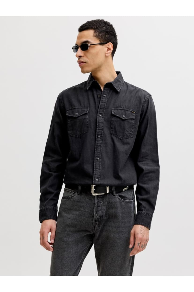 پیراهن مردانه Jack & Jones آستین بلند مشکی مدل JJESHERIDAN پیراهن مردانه Jack & Jones آستین بلند مشکی مدل JJESHERIDAN