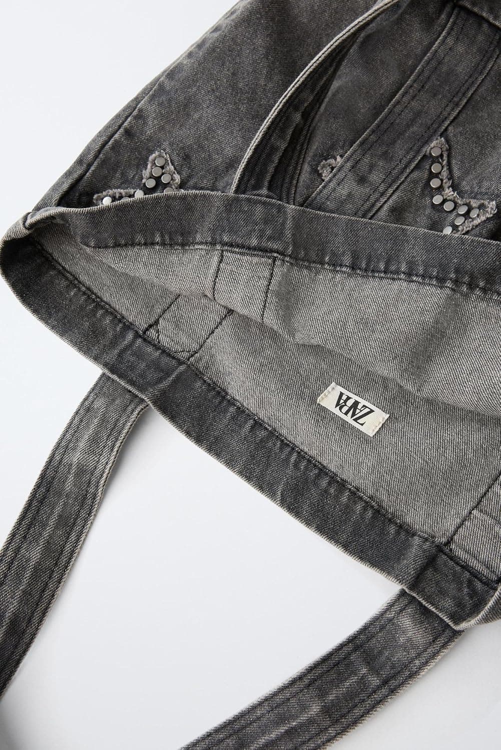 کیف توت زنانه Zara دنیم ستارهدار کیف توت زنانه Zara دنیم ستارهدار
