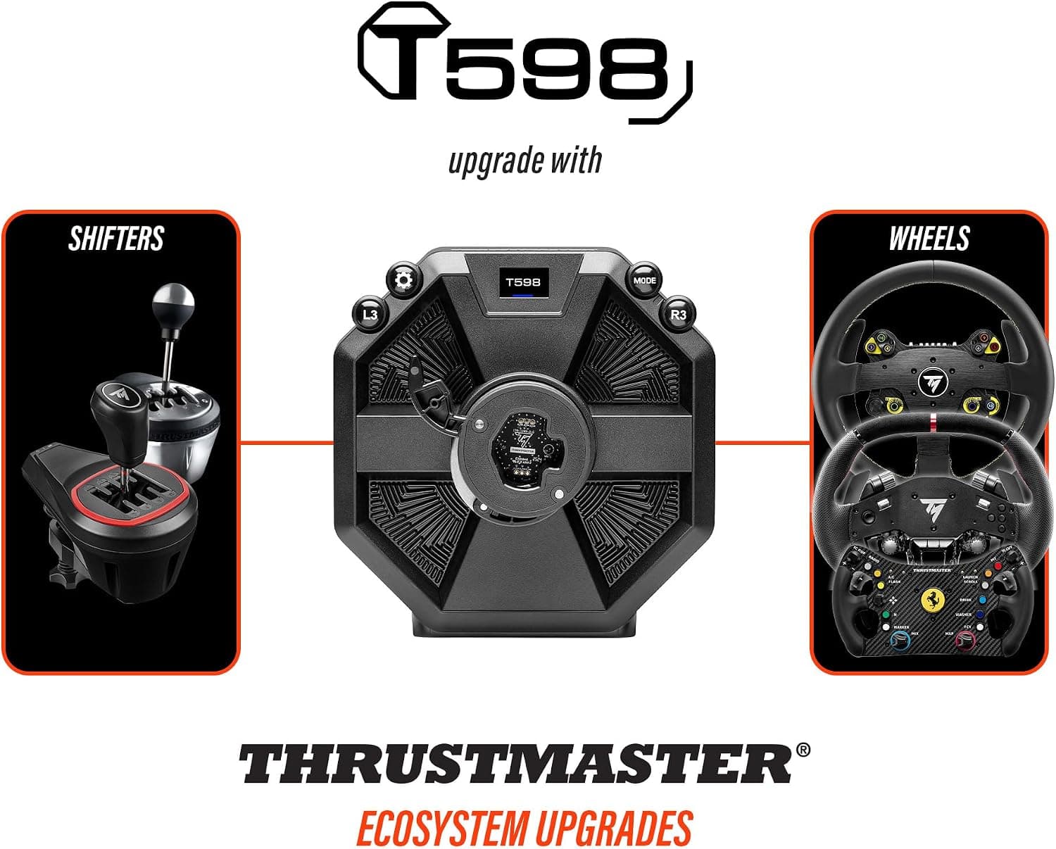 فرمان مسابقهای مخصوص PS5، PS4 و PC Thrustmaster با Direct Axial Drive و بازخورد نیرویی مدل T598 فرمان مسابقهای مخصوص PS5، PS4 و PC Thrustmaster با Direct Axial Drive و بازخورد نیرویی مدل T598