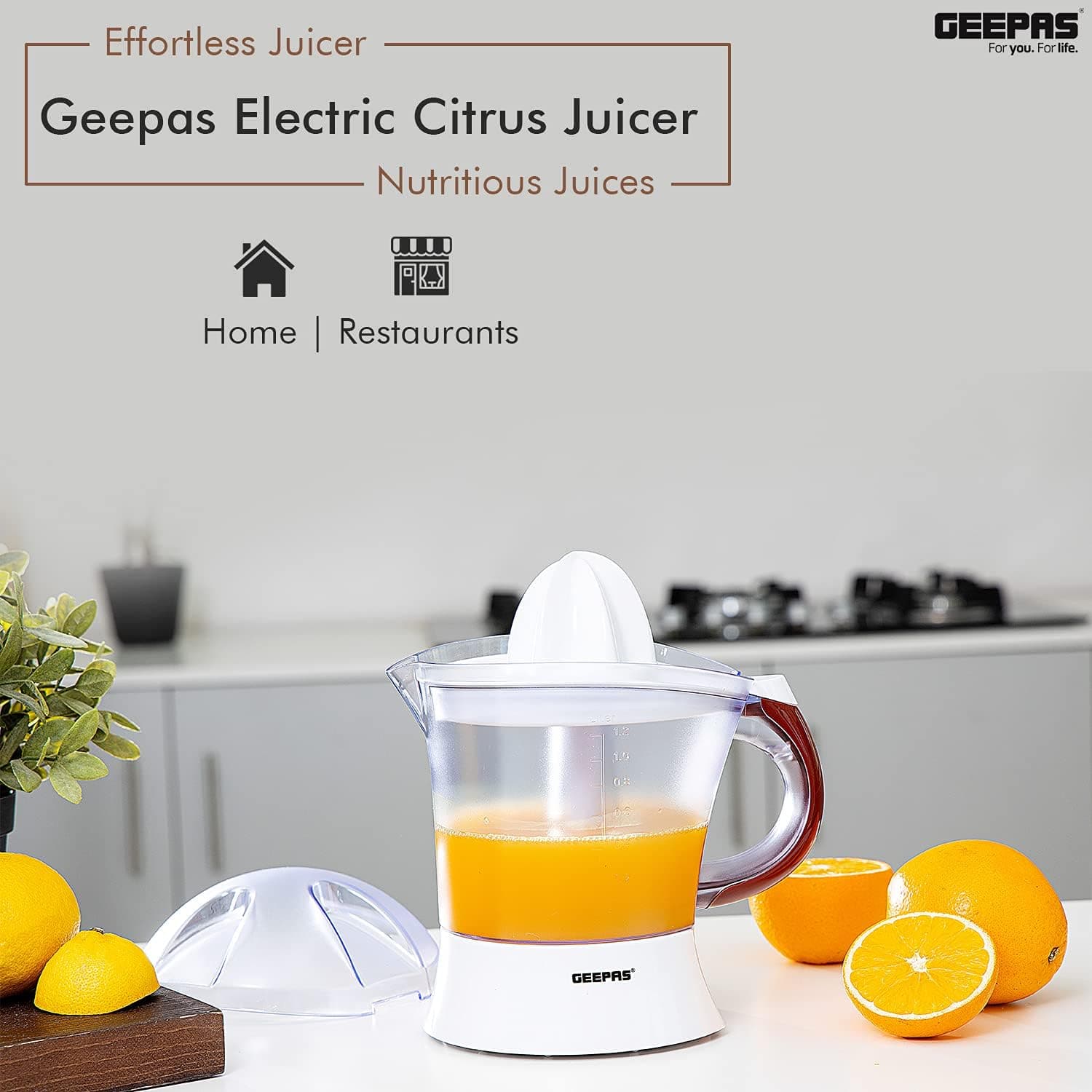 آبمیوهگیری مرکبات Geepas 25 Watt با 2 مخروط و ظرفیت 1.2 Liter آبمیوهگیری مرکبات Geepas 25 Watt با 2 مخروط و ظرفیت 1.2 Liter