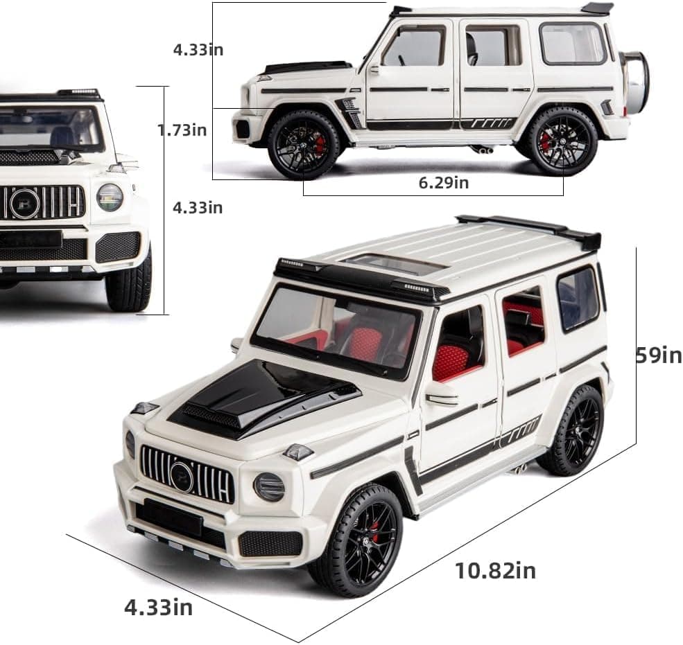 ماشین اسباببازی کودکان Swift مدل Mercedes Benz G63 AMG V12، مقیاس 1:24، فلزی عقبکش با صدا و نور سفید ماشین اسباببازی کودکان Swift مدل Mercedes Benz G63 AMG V12، مقیاس 1:24، فلزی عقبکش با صدا و نور سفید