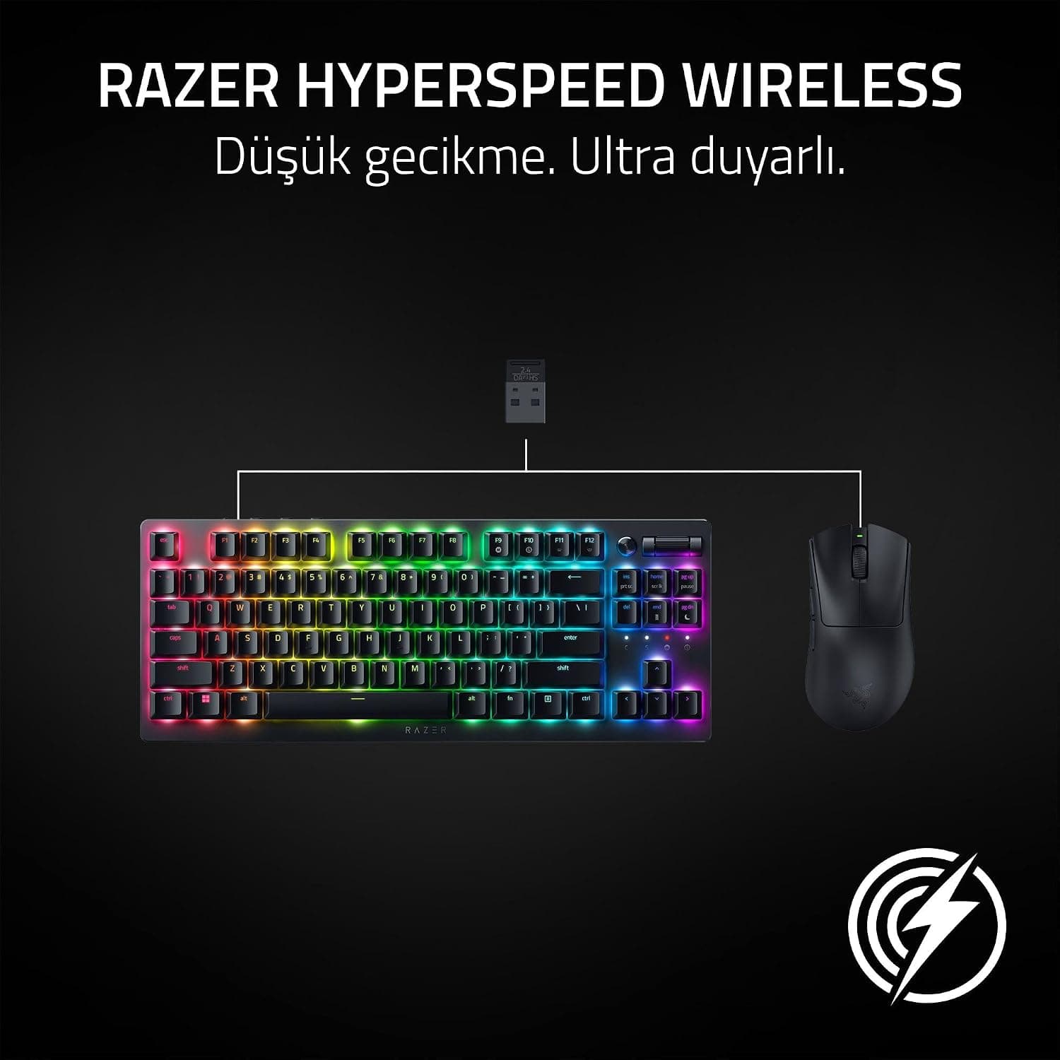 ماوس گیمینگ بیسیم ارگونومیک Razer DeathAdder V3 HyperSpeed مشکی 55g با دقت 26K DPI ماوس گیمینگ بیسیم ارگونومیک Razer DeathAdder V3 HyperSpeed مشکی 55g با دقت 26K DPI