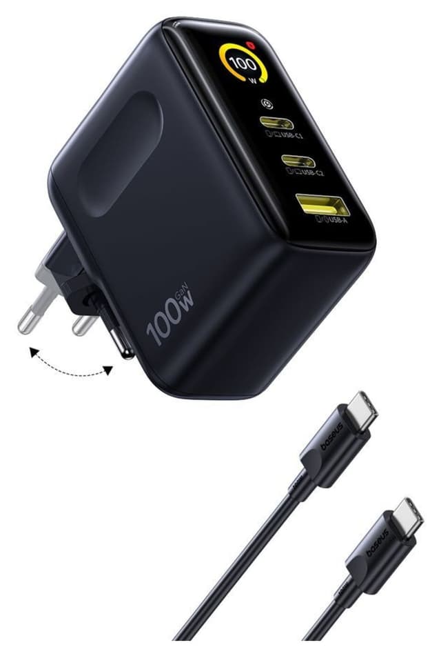 شارژر Baseus PicoGo مشکی 2C+U 100W مدل AE21 شارژر Baseus PicoGo مشکی 2C+U 100W مدل AE21