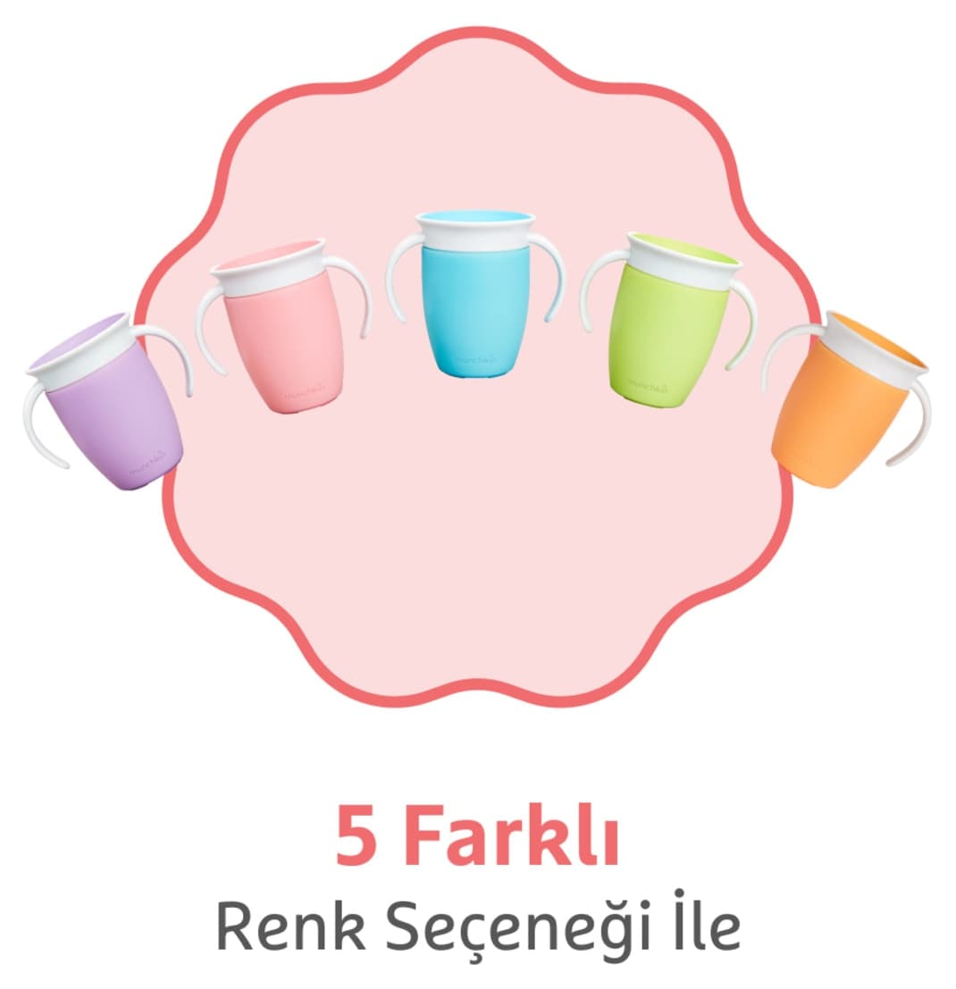 لیوان آموزشی 360 درجه Munchkin مناسب 6 ماه به بالا صورتی 207ml، 1 عدد لیوان آموزشی 360 درجه Munchkin مناسب 6 ماه به بالا صورتی 207ml، 1 عدد
