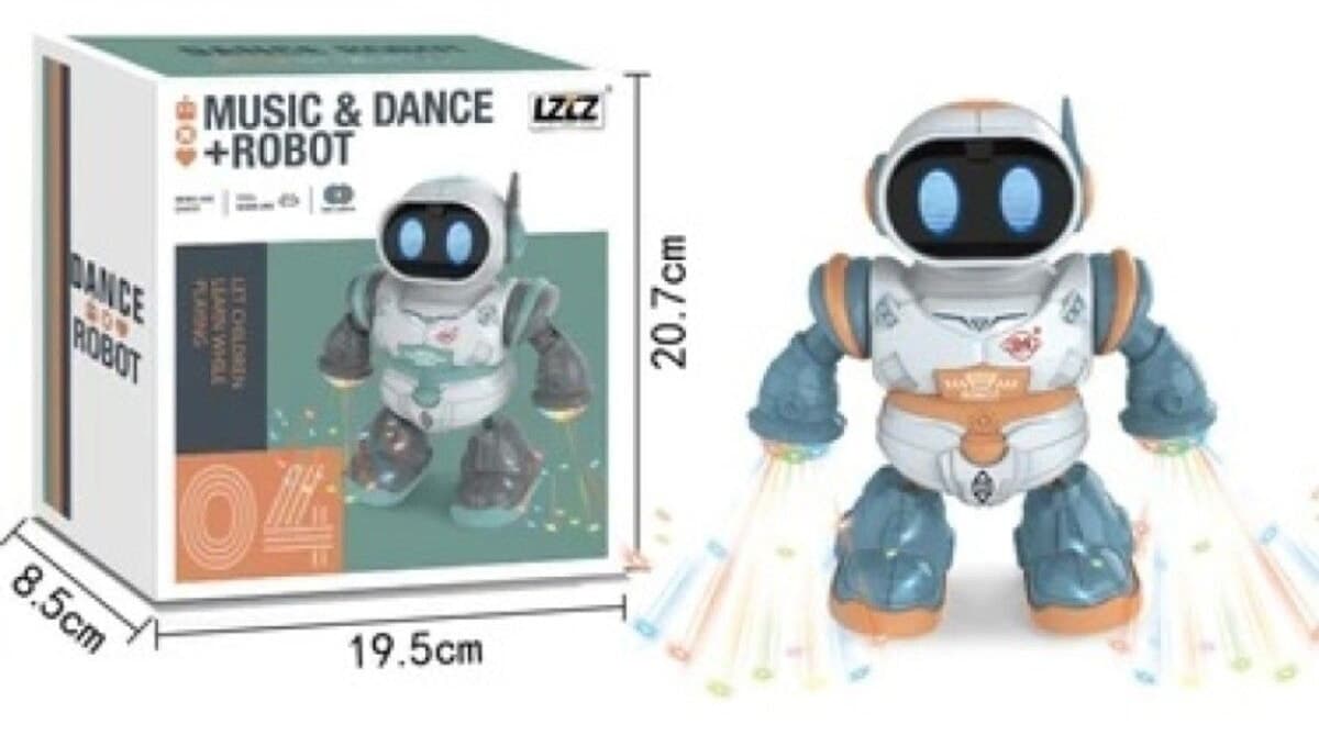 ربات اسباببازی الکترونیکی رقصان موزیکال و چراغدار Brother Toys مدل 3D Disko، 20 cm ربات اسباببازی الکترونیکی رقصان موزیکال و چراغدار Brother Toys مدل 3D Disko، 20 cm