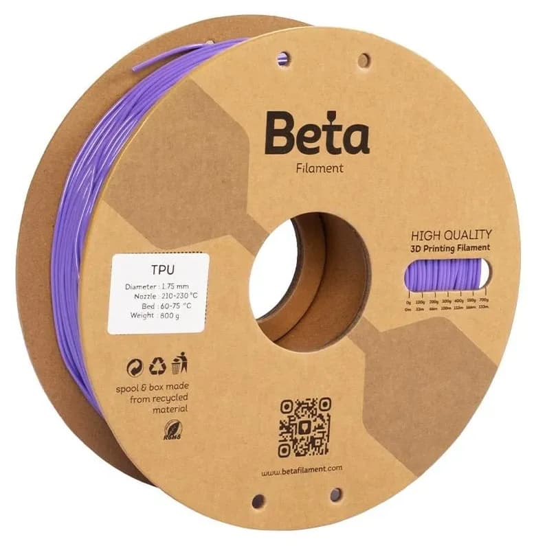 فیلامنت Beta Filament TPU 95A بنفش فیلامنت Beta Filament TPU 95A بنفش