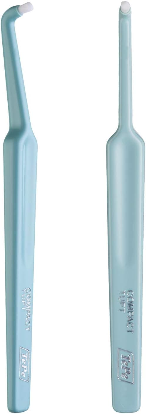 مسواک تکدسته TePe Compact Tuft با برس گرد مناسب ایمپلنت و پروتز، رنگهای متنوع مسواک تکدسته TePe Compact Tuft با برس گرد مناسب ایمپلنت و پروتز، رنگهای متنوع