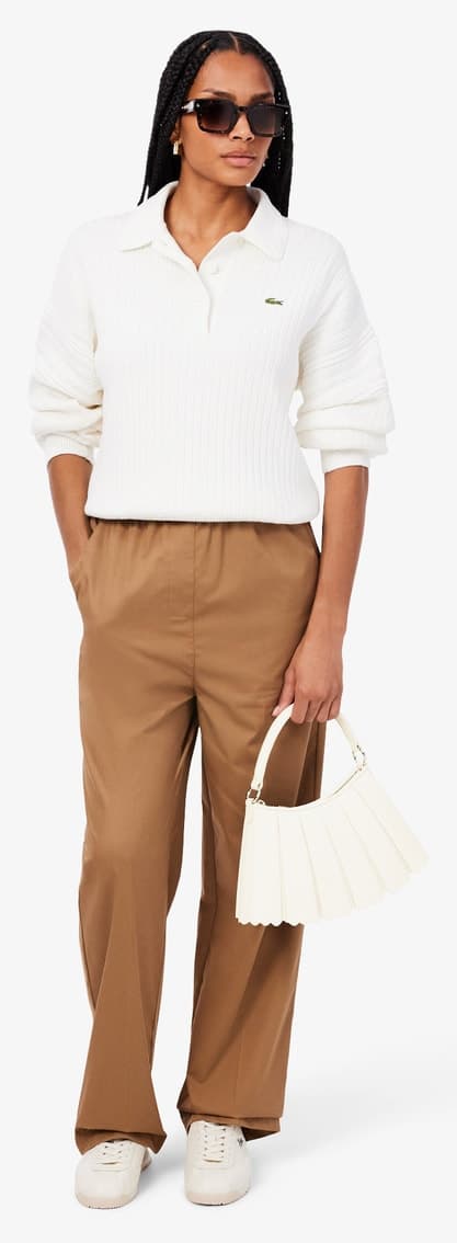 کیف دوشی زنانه Lacoste چرمی سفید کوچک مدل Lenglen کیف دوشی زنانه Lacoste چرمی سفید کوچک مدل Lenglen