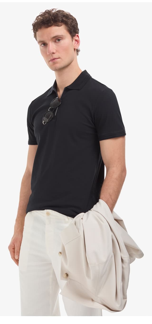 تیشرت یقه پولو Pierre Cardin مشکی فیت اسلیم 100% نخی زیپدار مدل 50325311-VR046 تیشرت یقه پولو Pierre Cardin مشکی فیت اسلیم 100% نخی زیپدار مدل 50325311-VR046