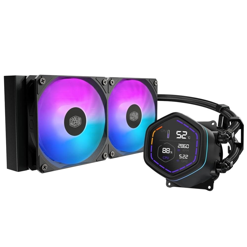 خنککننده مایع پردازنده Cooler Master MasterLiquid Core Nex Digital 240 ARGB مشکی 240mm مدل MLX-D24M-A18PA-RD خنککننده مایع پردازنده Cooler Master MasterLiquid Core Nex Digital 240 ARGB مشکی 240mm مدل MLX-D24M-A18PA-RD