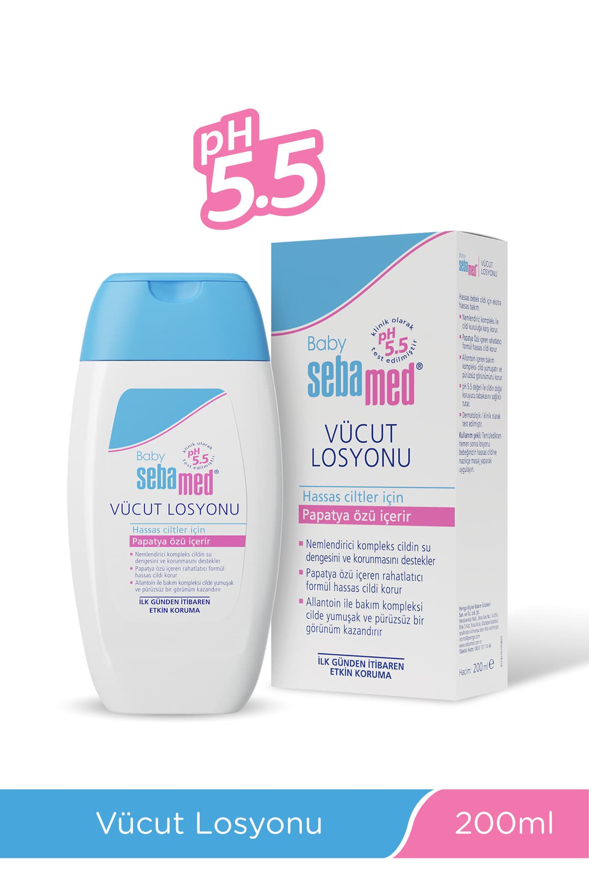 لوسیون بدن نوزاد Sebamed مرطوبکننده عمیق و تسکیندهنده پوست حساس 200 ml با pH 5.5 لوسیون بدن نوزاد Sebamed مرطوبکننده عمیق و تسکیندهنده پوست حساس 200 ml با pH 5.5