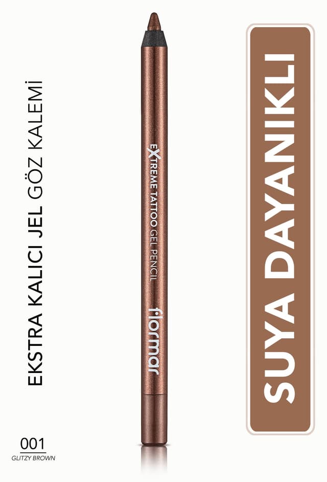 مداد چشم ژلی براق و ماندگار Flormar Extreme Tattoo Gel Pencil مدل 001 Glitzy Brown مداد چشم ژلی براق و ماندگار Flormar Extreme Tattoo Gel Pencil مدل 001 Glitzy Brown
