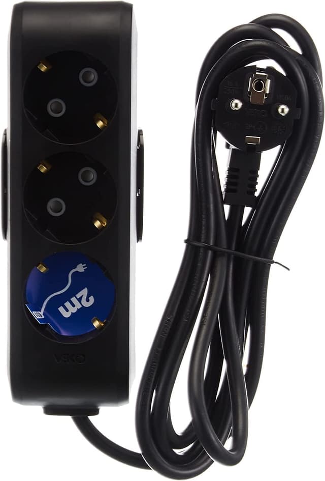 چندراهی برق Viko Multi-Let سه خانه اتصال زمین کابلدار 2m مشکی چندراهی برق Viko Multi-Let سه خانه اتصال زمین کابلدار 2m مشکی