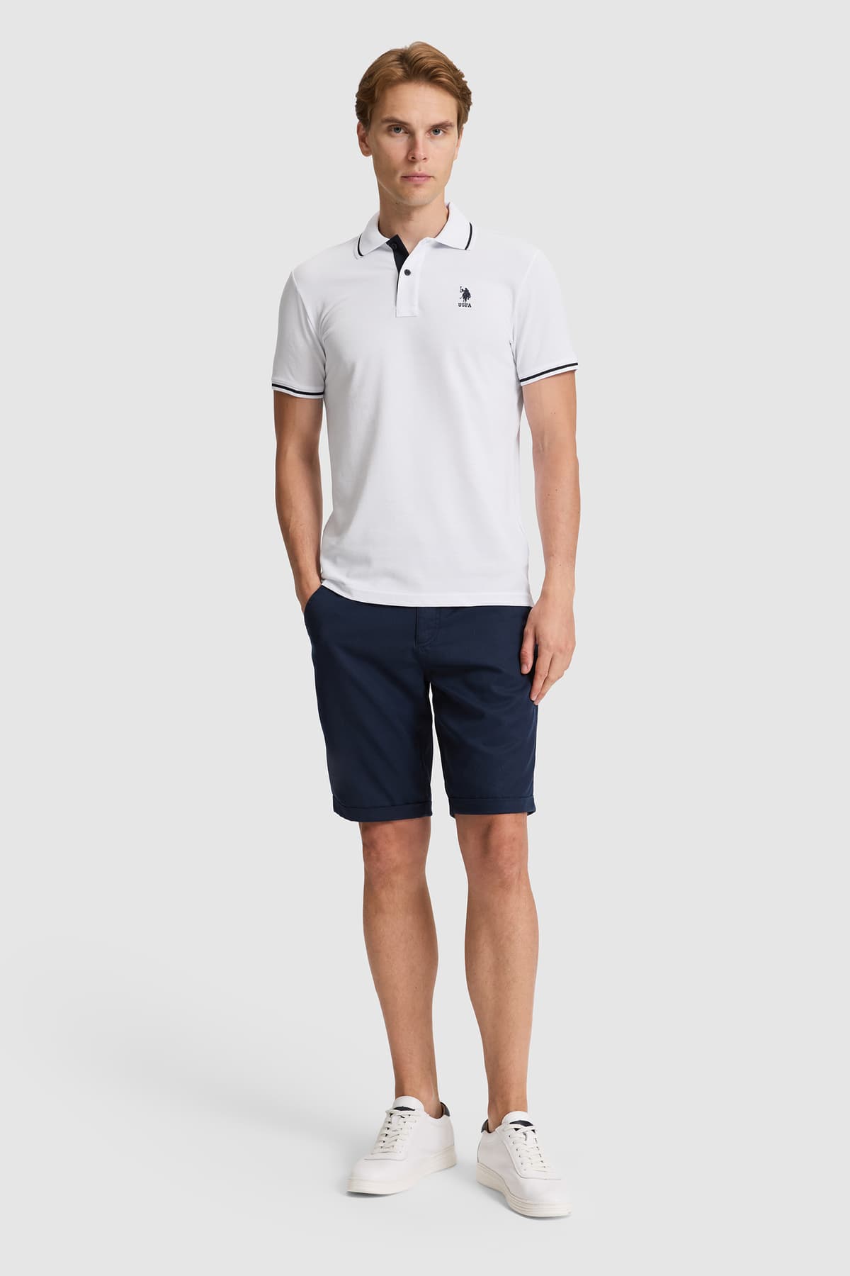 تیشرت مردانه یقهپولو U.S. Polo Assn. سفید فیت اسلیم مدل 50326975-VR013 تیشرت مردانه یقهپولو U.S. Polo Assn. سفید فیت اسلیم مدل 50326975-VR013