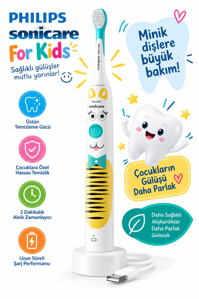 مسواک برقی کودک Philips Sonicare For Kids با تایمر 2 دقیقهای شارژی مسواک برقی کودک Philips Sonicare For Kids با تایمر 2 دقیقهای شارژی