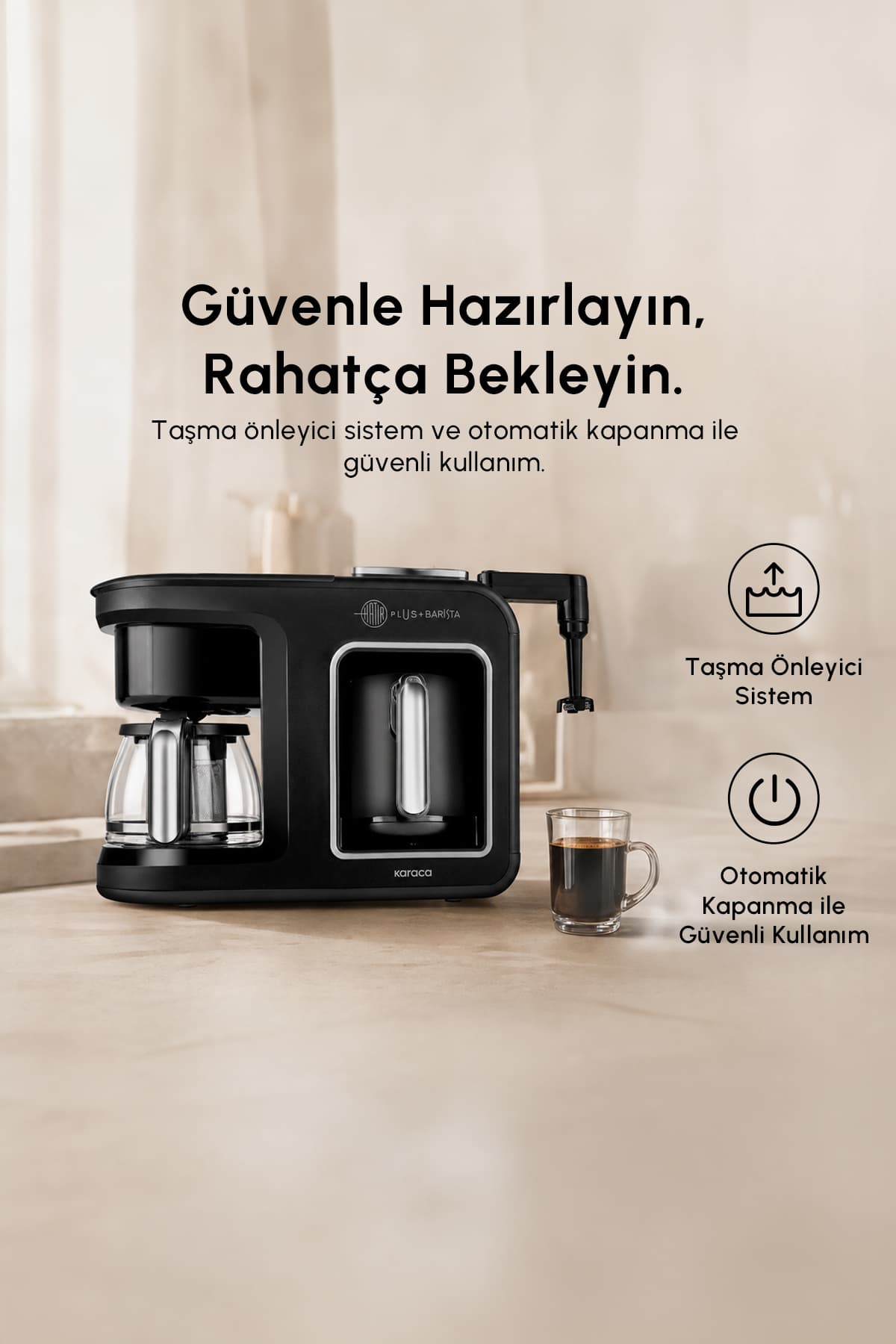 دستگاه قهوهساز Karaca مدل Hatır Plus Barista 6 In 1 برای لاته، کاپوچینو و قهوه ترک کُزده مشکی نقرهای دستگاه قهوهساز Karaca مدل Hatır Plus Barista 6 In 1 برای لاته، کاپوچینو و قهوه ترک کُزده مشکی نقرهای