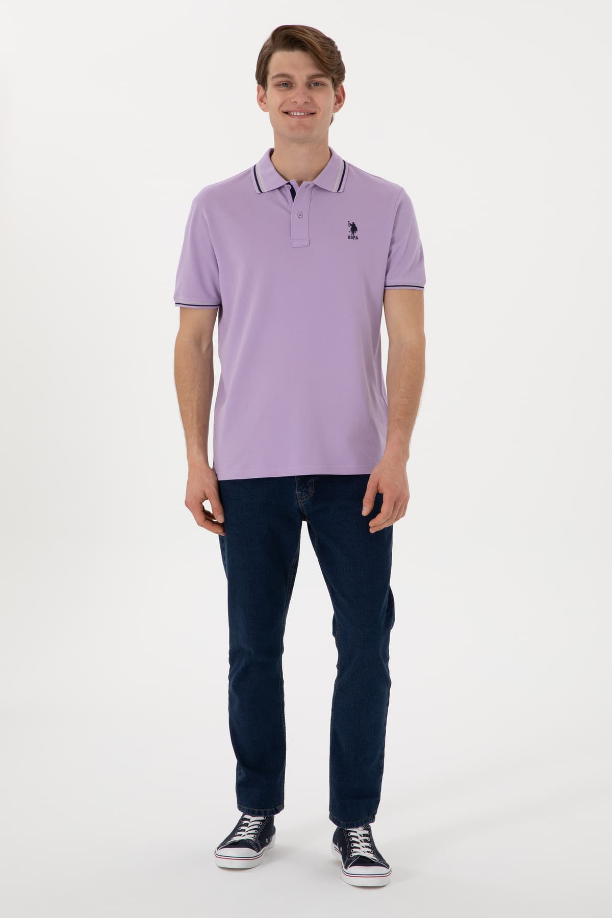تیشرت مردانه U.S. Polo Assn. فیت معمولی یقه پولو بنفش مدل 50306011-VR034 تیشرت مردانه U.S. Polo Assn. فیت معمولی یقه پولو بنفش مدل 50306011-VR034