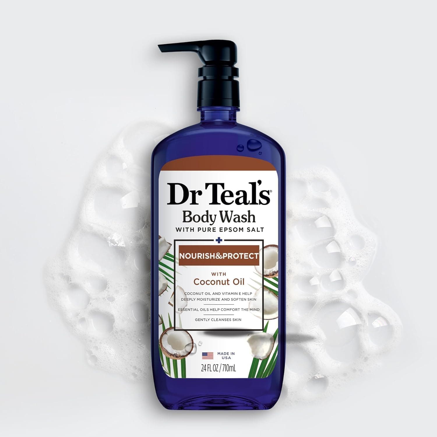 شامپو بدن Dr Teal's نمک اپسوم با روغن نارگیل 710ml شامپو بدن Dr Teal's نمک اپسوم با روغن نارگیل 710ml