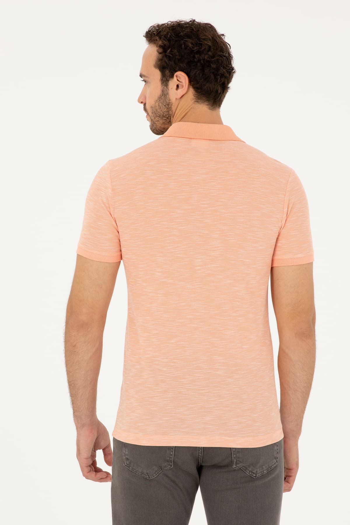 تیشرت مردانه U.S. Polo Assn. یقه پولو Slim Fit سالمونی مدل 50279560-VR047 تیشرت مردانه U.S. Polo Assn. یقه پولو Slim Fit سالمونی مدل 50279560-VR047