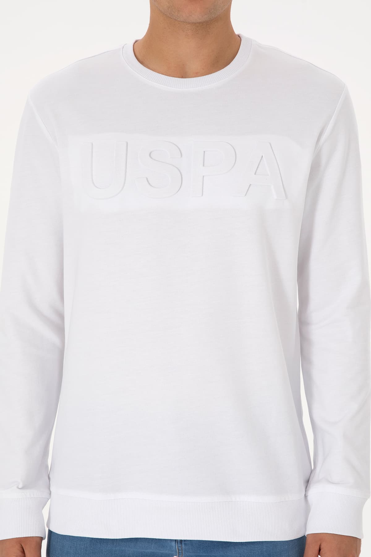 سوئیشرت مردانه U.S. Polo Assn. فیت معمولی یقه گرد سفید مدل 50307793-VR013 سوئیشرت مردانه U.S. Polo Assn. فیت معمولی یقه گرد سفید مدل 50307793-VR013