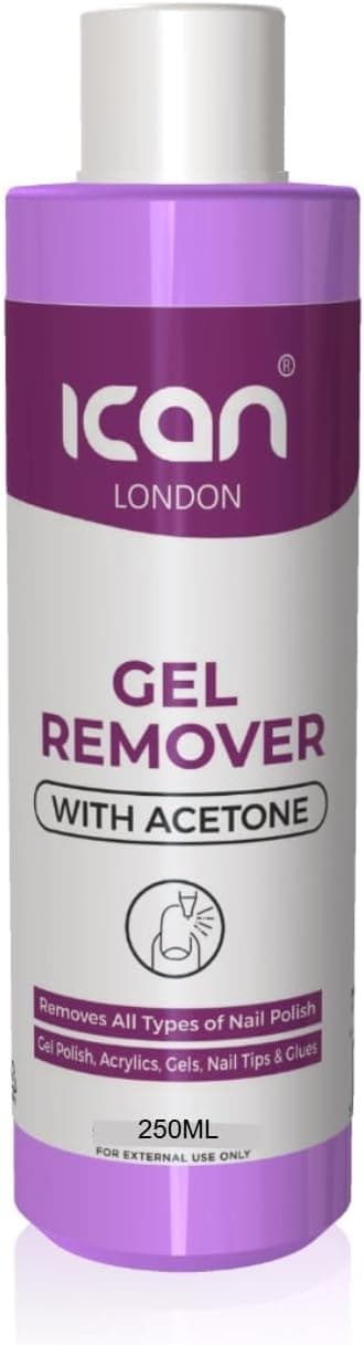 پاککننده لاک ژل و لاک ناخن ICAN LONDON حاوی Acetone برای سالن UV LED 250ml پاککننده لاک ژل و لاک ناخن ICAN LONDON حاوی Acetone برای سالن UV LED 250ml