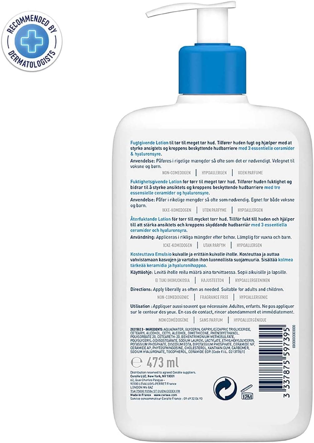 لوسیون آبرسان CeraVe حجم 473 ml لوسیون آبرسان CeraVe حجم 473 ml