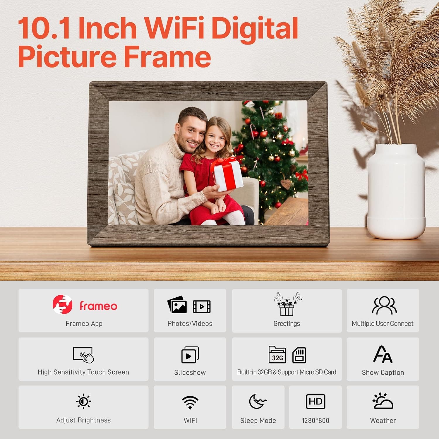 قاب عکس دیجیتال WiFi 10.1 اینچی BIGASUO با حافظه 32GB و صفحهنمایش لمسی IPS مدل Frameo قاب عکس دیجیتال WiFi 10.1 اینچی BIGASUO با حافظه 32GB و صفحهنمایش لمسی IPS مدل Frameo