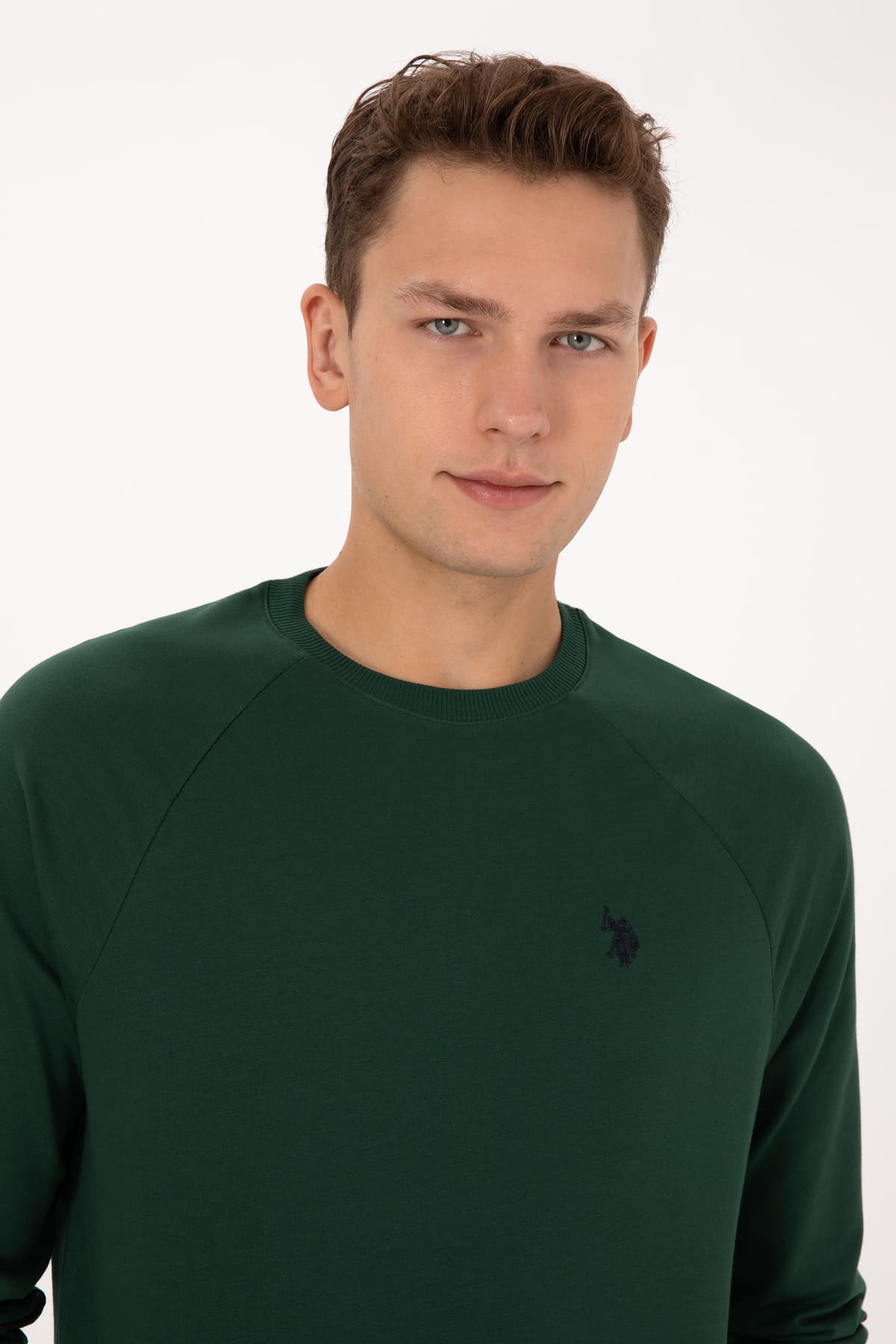سویشرت مردانه یقه گرد فیت معمولی U.S. Polo Assn. سبز تیره نازک مدل 50313752-VR079 سویشرت مردانه یقه گرد فیت معمولی U.S. Polo Assn. سبز تیره نازک مدل 50313752-VR079