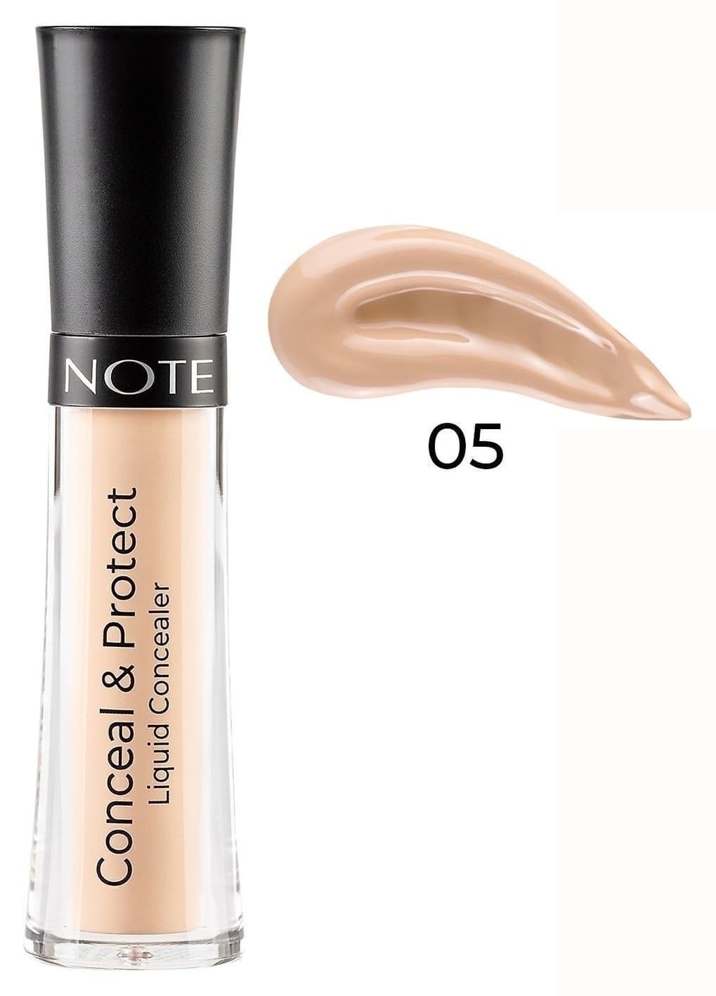 کانسیلر مایع Note Cosmetics Conceal & Protect زیر چشم مدل 05 عاجی ملایم کانسیلر مایع Note Cosmetics Conceal & Protect زیر چشم مدل 05 عاجی ملایم