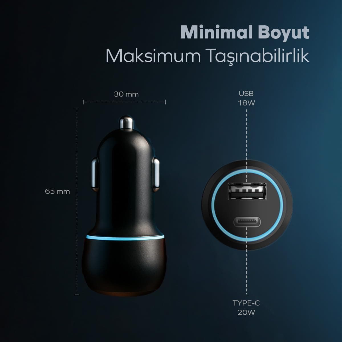 شارژر فندکی خودرو Woyax با ورودی Type-C و USB 38W شارژر فندکی خودرو Woyax با ورودی Type-C و USB 38W