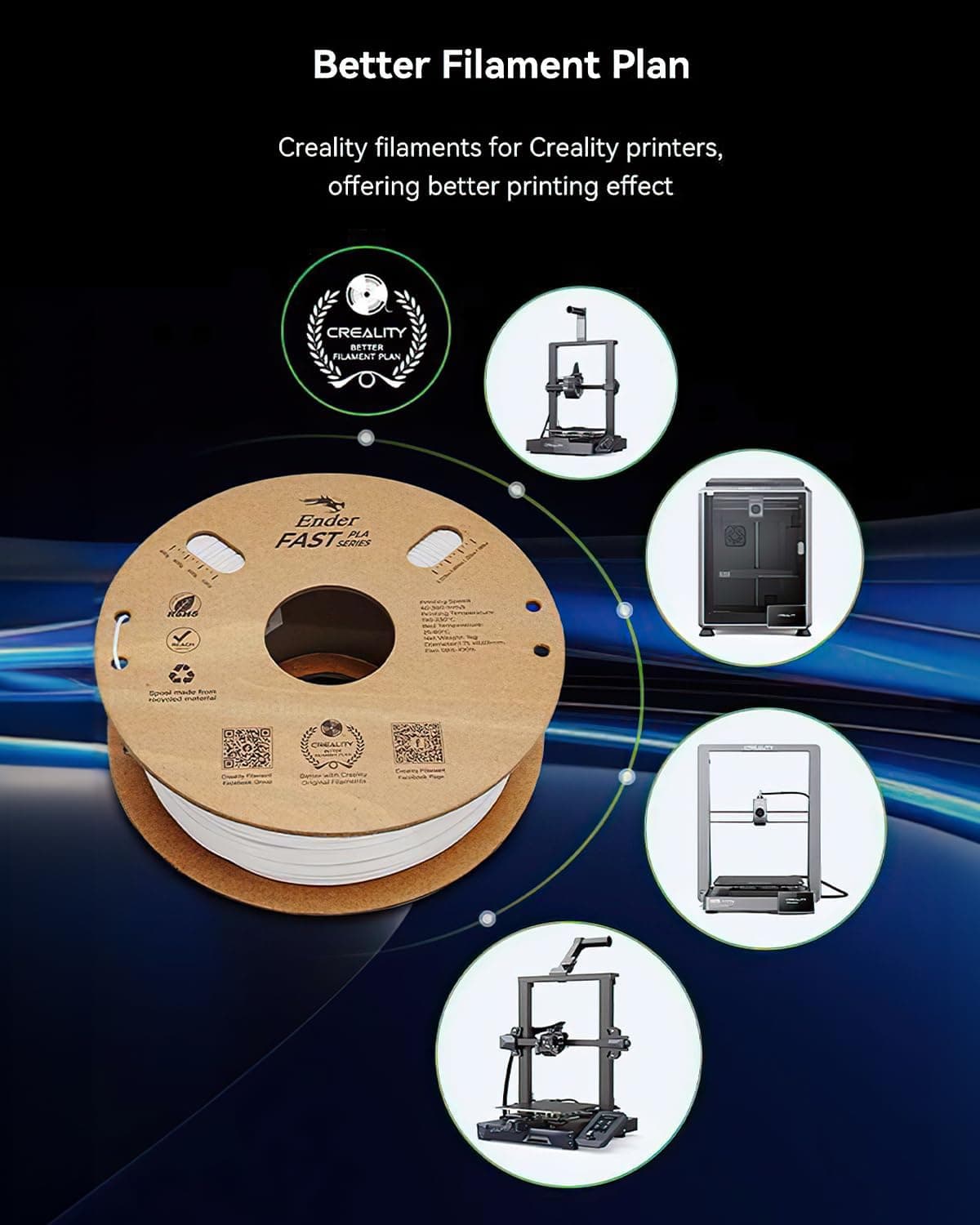 فیلامنت پرینتر سه بعدی Creality Ender Fast PLA 1.75 mm سبز 1 kg فیلامنت پرینتر سه بعدی Creality Ender Fast PLA 1.75 mm سبز 1 kg