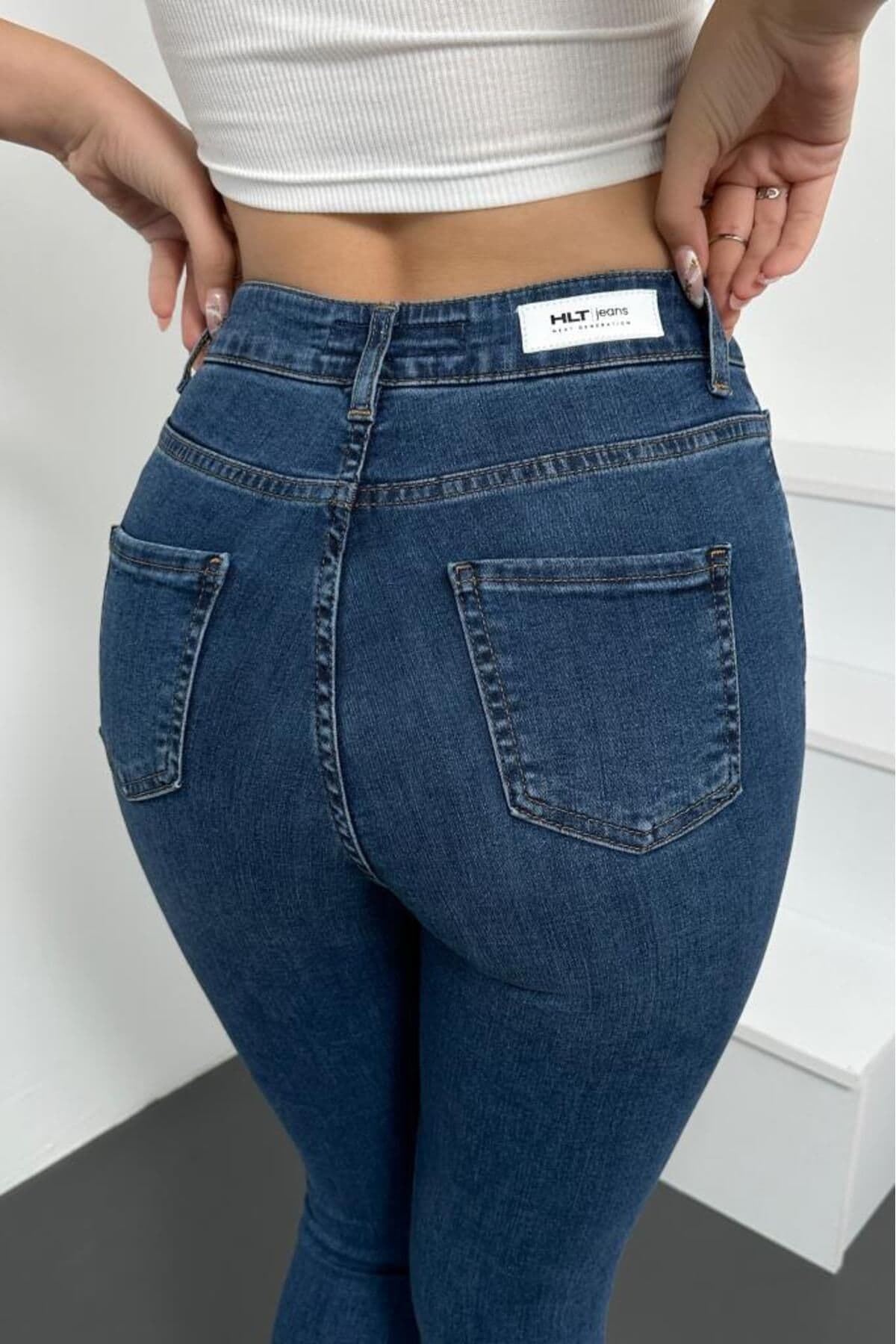 شلوار جین زنانه HLT JEANS آبی روشن سوپر اسکینی فاق بلند کشی مدل JENNİE-AÇIK MAVİ شلوار جین زنانه HLT JEANS آبی روشن سوپر اسکینی فاق بلند کشی مدل JENNİE-AÇIK MAVİ