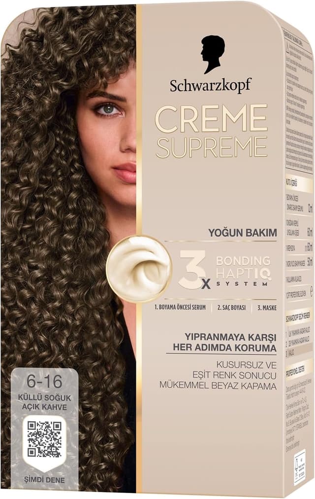 رنگ موی کرمی Schwarzkopf Supreme شماره 6-16 بلوند خاکستری سرد رنگ موی کرمی Schwarzkopf Supreme شماره 6-16 بلوند خاکستری سرد