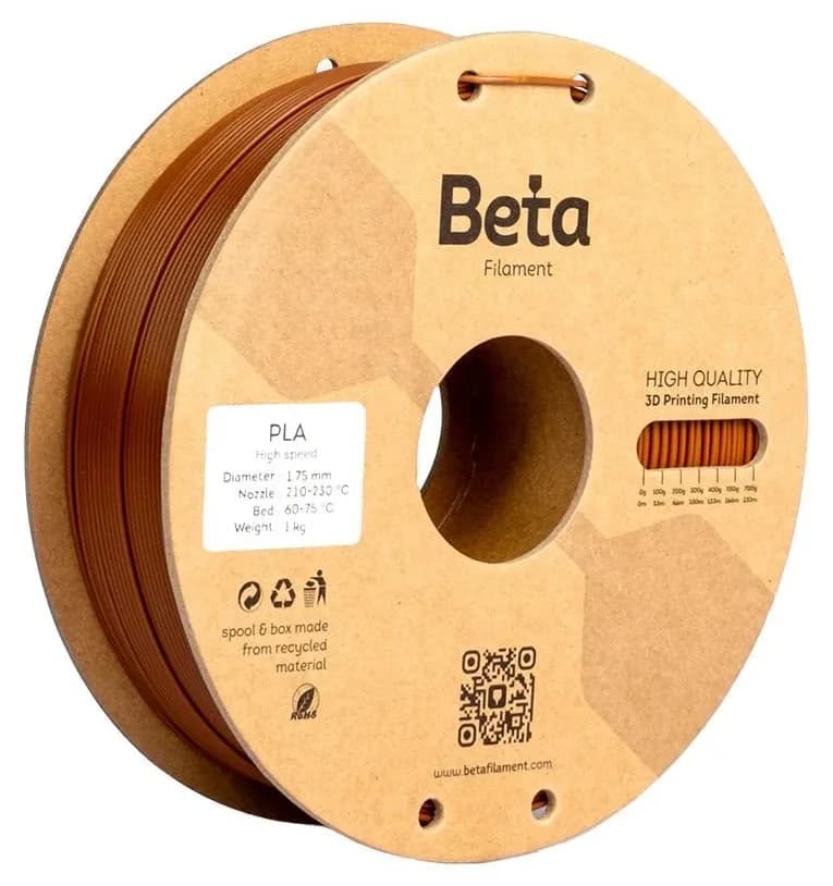فیلامنت Beta Filament مدل PLA+ قهوهای فیلامنت Beta Filament مدل PLA+ قهوهای