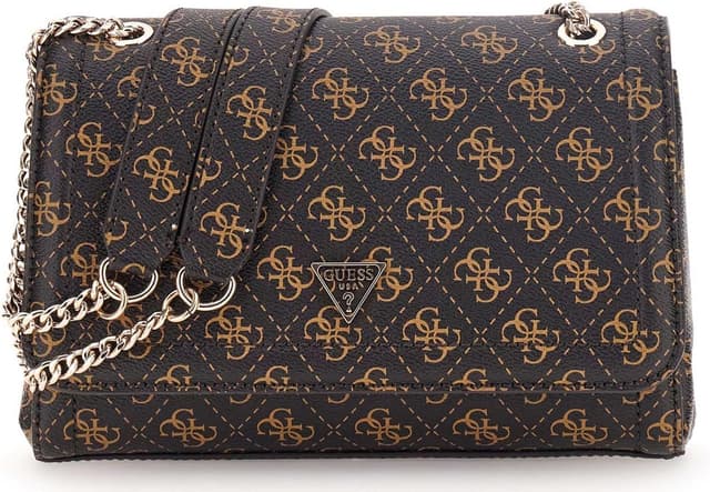 کیف دوشی زنانه GUESS قهوهای لوگودار Noelle II Conv XBody Flap مدل 72210 کیف دوشی زنانه GUESS قهوهای لوگودار Noelle II Conv XBody Flap مدل 72210
