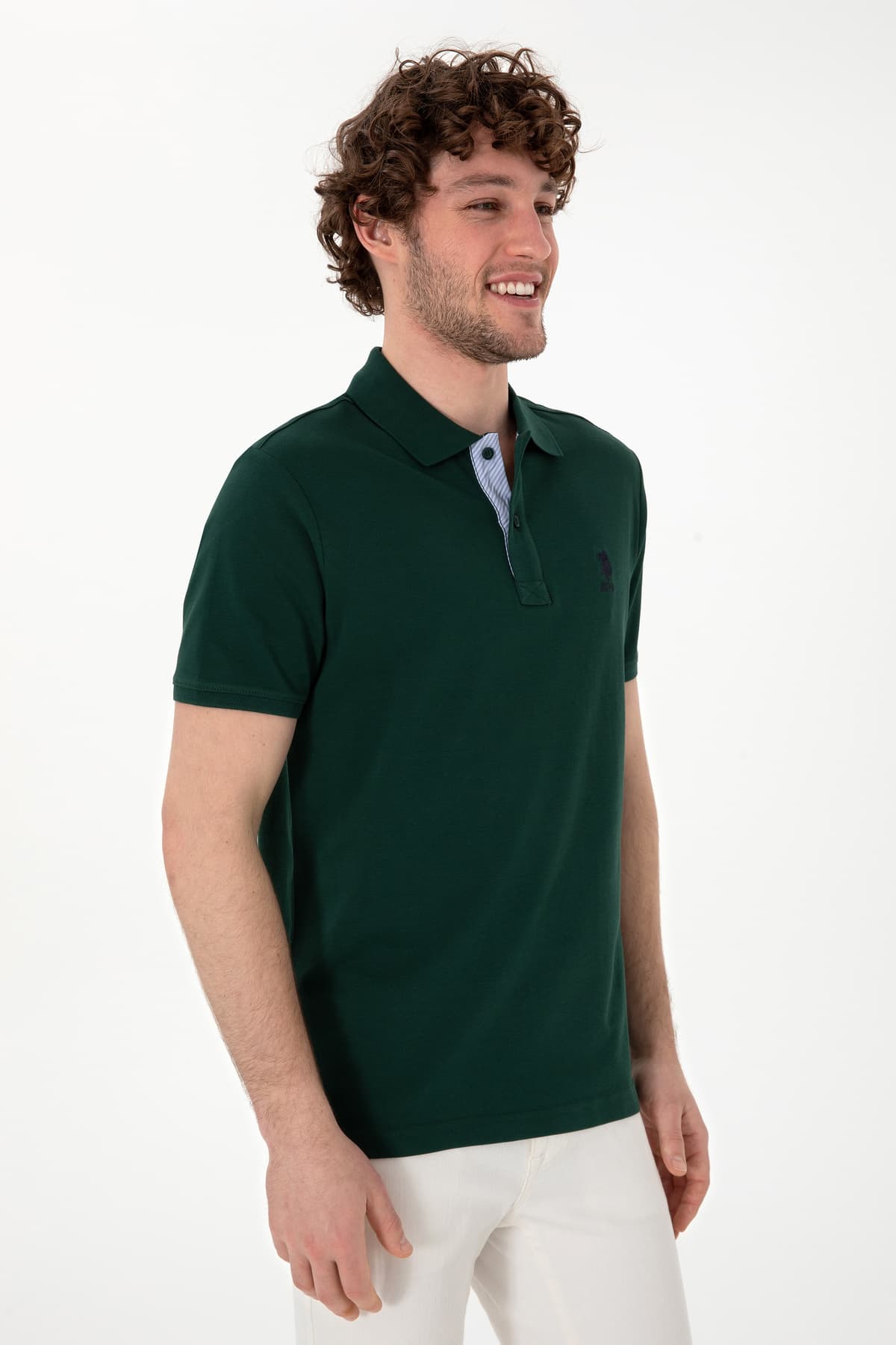 تیشرت مردانه U.S. Polo Assn. فیت معمولی یقه پولو سبز تیره مدل 50298031-VR079 تیشرت مردانه U.S. Polo Assn. فیت معمولی یقه پولو سبز تیره مدل 50298031-VR079