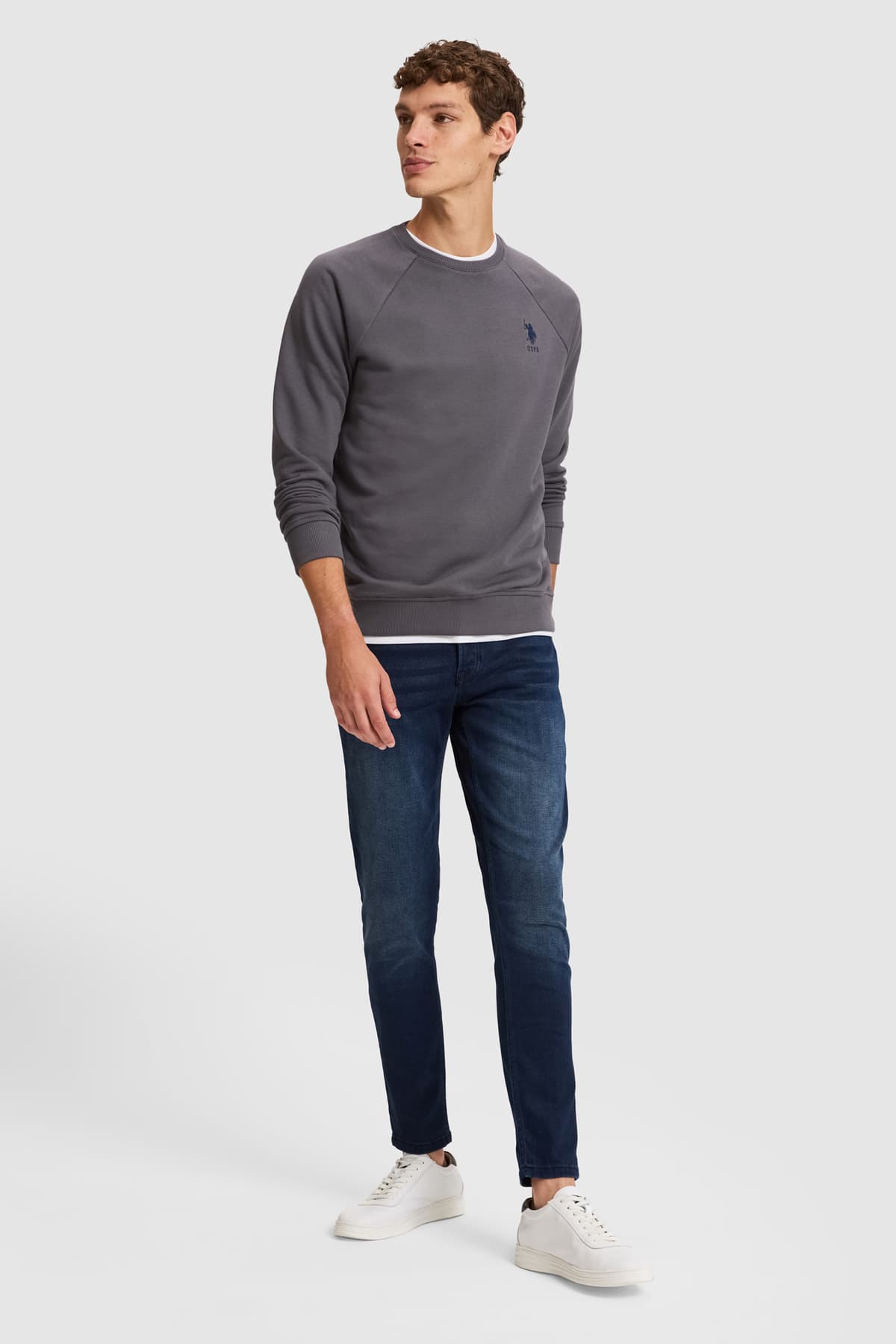 سوئیشرت مردانه U.S. Polo Assn. خاکستری ساده مدل 50329441-VR024 سوئیشرت مردانه U.S. Polo Assn. خاکستری ساده مدل 50329441-VR024