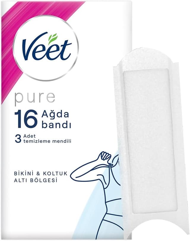 نوار موم Veet Pure مخصوص بیکینی و زیر بغل بدون عطر ضدحساسیت 1 x 16 عدد نوار موم Veet Pure مخصوص بیکینی و زیر بغل بدون عطر ضدحساسیت 1 x 16 عدد