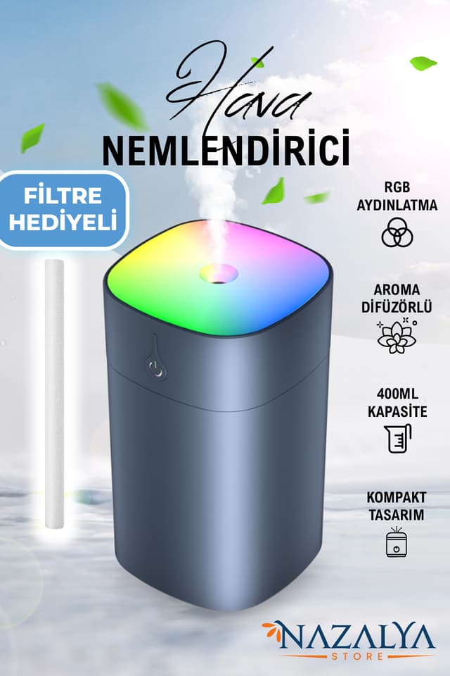دستگاه بخور و دیفیوزر رایحه Nazalya اولتراسونیک 400 ml طوسی دستگاه بخور و دیفیوزر رایحه Nazalya اولتراسونیک 400 ml طوسی