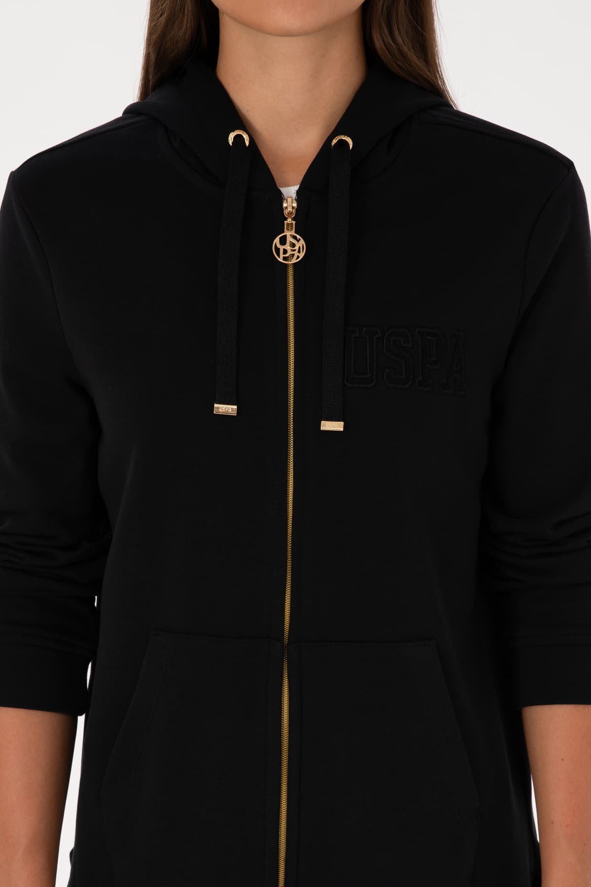 سوئیشرت زنانه U.S. Polo Assn. مشکی زیپدار کلاهدار مدل 50307714-VR046 سوئیشرت زنانه U.S. Polo Assn. مشکی زیپدار کلاهدار مدل 50307714-VR046