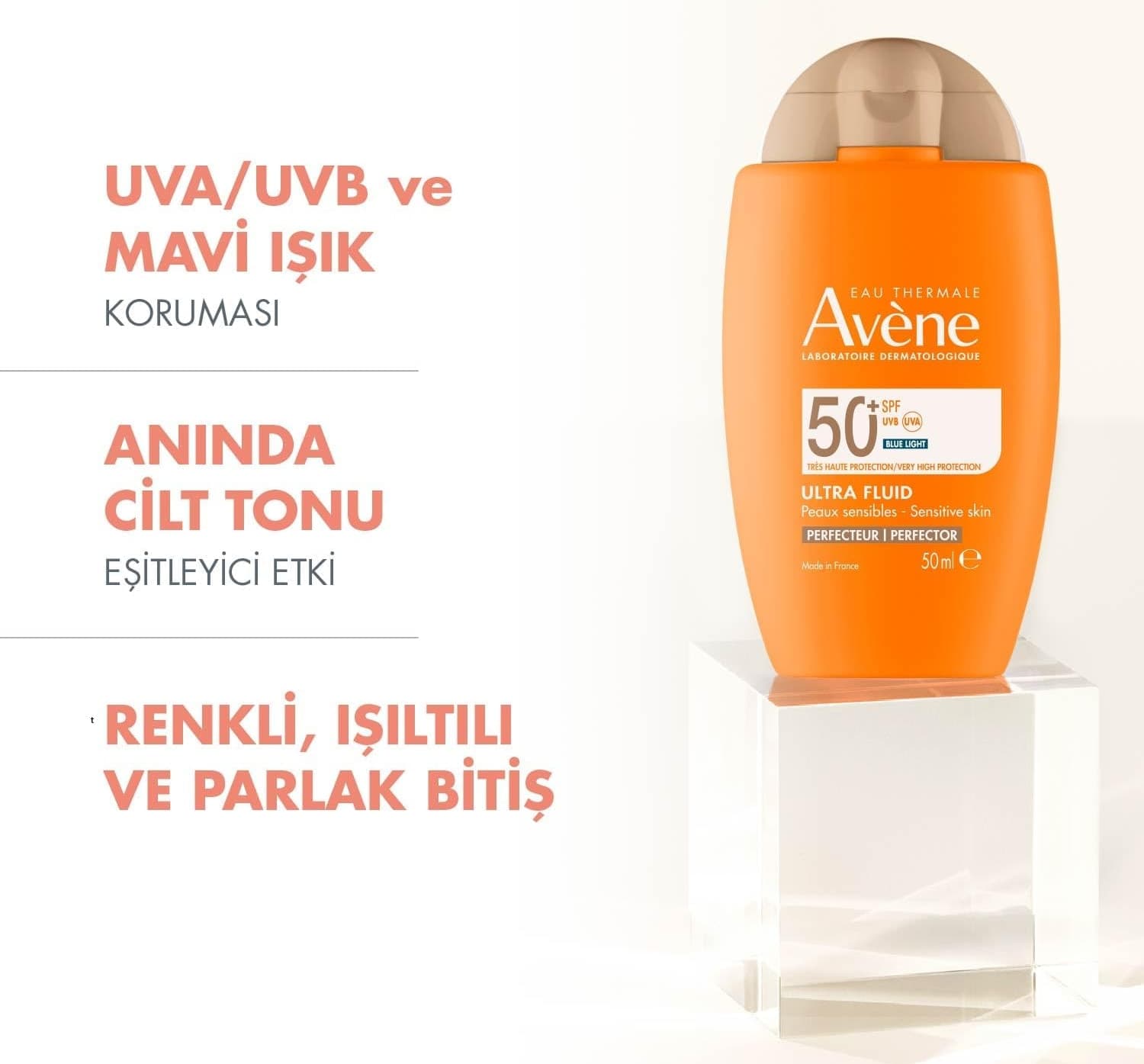 کرم ضدآفتاب رنگی Avene مدل Ultra Fluid Perfector SPF50+ یکدستکننده رنگ پوست نرمال و مختلط 50ml کرم ضدآفتاب رنگی Avene مدل Ultra Fluid Perfector SPF50+ یکدستکننده رنگ پوست نرمال و مختلط 50ml