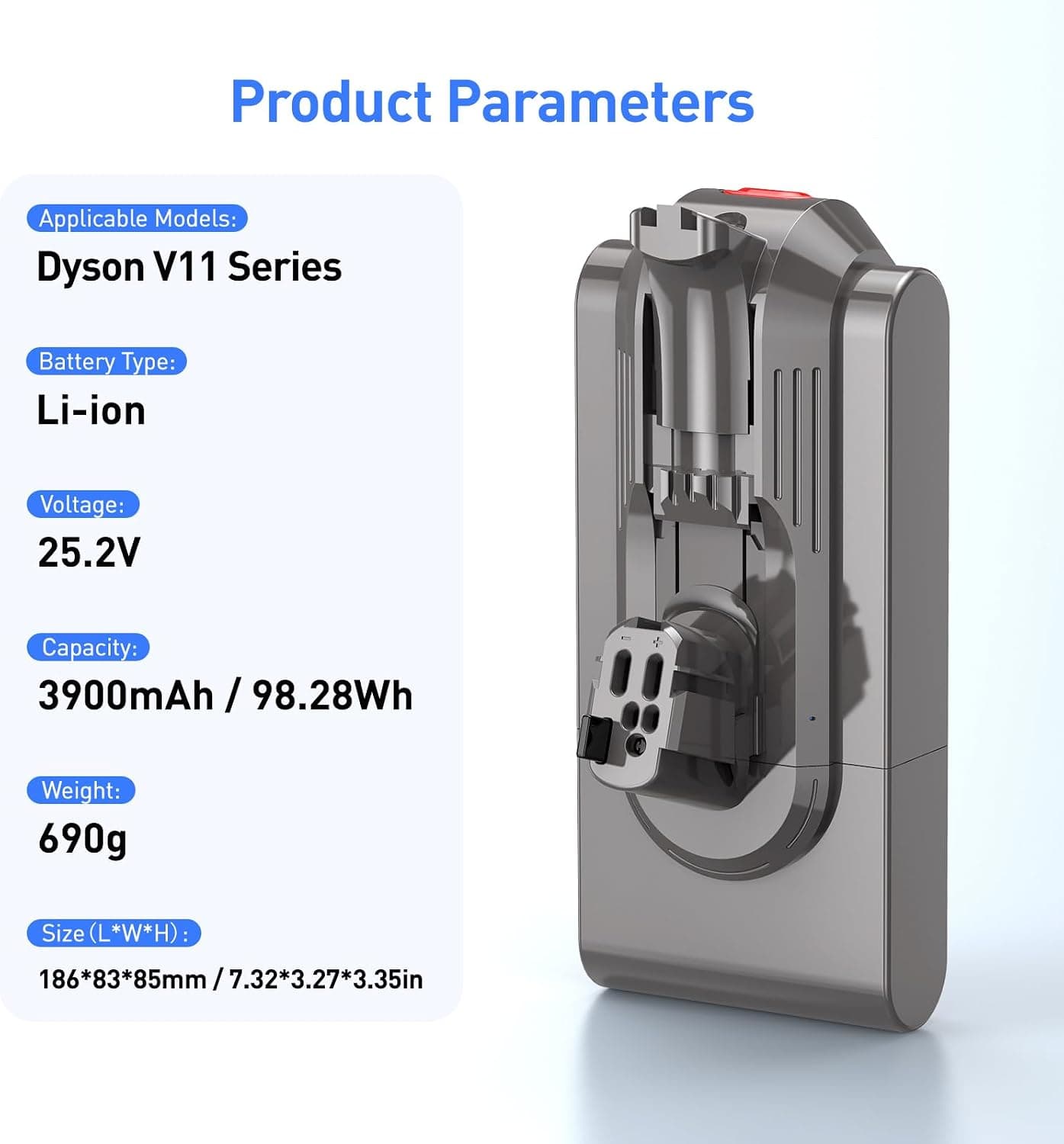 باتری جایگزین Dyson NASTIMA لیتیومیون 25.2 V 3900 mAh برای V11، V15، SV15، SV18، 970425-01، 970938-01 باتری جایگزین Dyson NASTIMA لیتیومیون 25.2 V 3900 mAh برای V11، V15، SV15، SV18، 970425-01، 970938-01