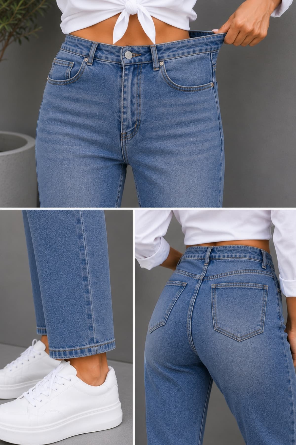 شلوار جین زنانه CEDY DENIM فیت مام کمر بلند بویفرند کشی آبی روشن مدل C599-A.mavi شلوار جین زنانه CEDY DENIM فیت مام کمر بلند بویفرند کشی آبی روشن مدل C599-A.mavi